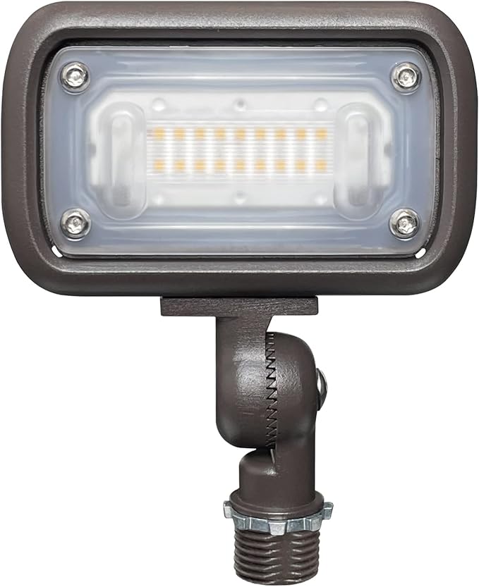 GKOLED 15W Outdoor LED Flood Security Lights Waterproof Landscape Lighting 50W PSMH Equivalent 1500 Lumens 4000K Cool White 1/2 Adjustable Knuckle Compact Size UL-Listed