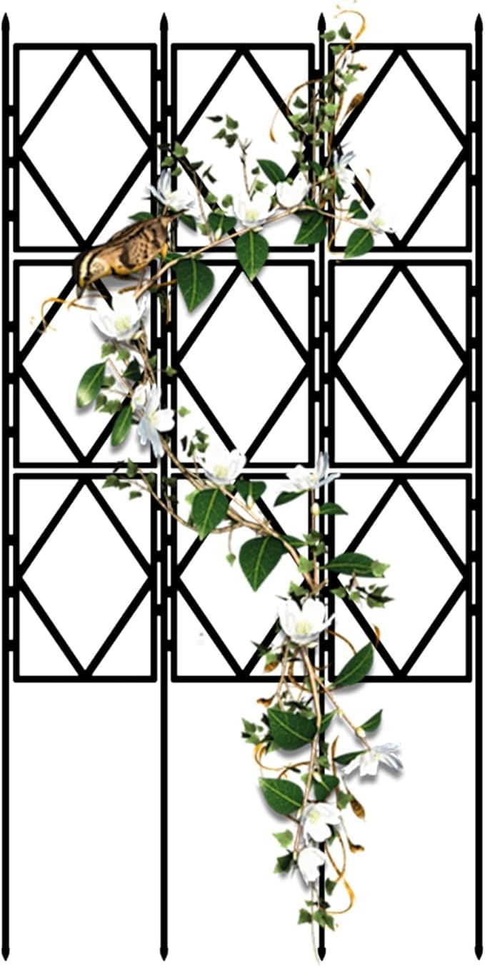 Decorative Garden Trellis for Climbing Flowers Easy Assembly - Foldable Plant Trellis Outdoor Plant Support for Roses Vines and Garden Plants(W60xH150CM(2.0x4.9FT))