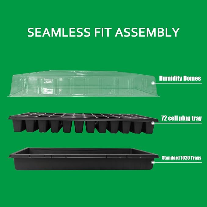 20 Pack 1020 Trays No Drain Holes 20 x 10 Extra Thick Heavy Duty Seed Starting Trays -Reusable Propagation Flats for Microgreens Seedlings Plant Germination Fodder and Transplant