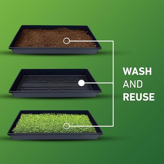 10x20 Inch Black Plastic 15 Pack Plant Propagation Tray – Growing Trays for Garden Planting Seedling Soil &amp Hydroponic Horticulture - Microgreen Trays Grow Plants - No Drain Holes