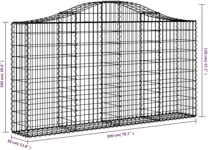 5-Pack Gabion Basket Planter Set 78.7x11.8x39.4/47.2 Galvanized Iron Outdoor Planter Box for Garden Raised Bed Silver Wire Flower Boxes for Patio Landscaping