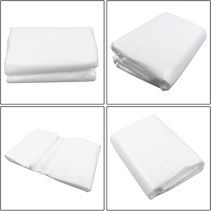 WFLNHB 25 x 50ft 6 Mil Heavy Duty Weatherproof Clear Greenhouse Plastic Sheeting Polyethylene Film for Garden Henhouse and Nursery