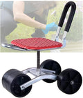 Garden Seat with 3 Wheels Rolling WorkFoldable Storage for Lawn Yard Outdoor Planting