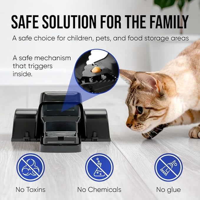 Rat and Chipmunk Traps. Prevents Accidental Triggering with Dual Tunneled Design. Covered Snap Traps Reusable Pest Control for RatsOutdoor Indoor &amp Use 4 Pack (4)