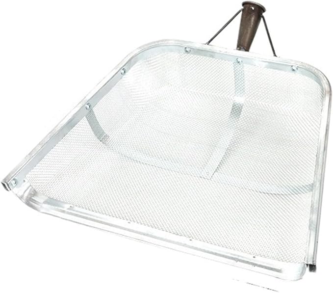 Stainless Steel Soil Sieve Large Stainl Steel Soil Leaching Tool Farm Work Iron Ovel Sieve Sand Filter Screen Corn Garden Tools(Screen-mesh 0.2x0.2cm)