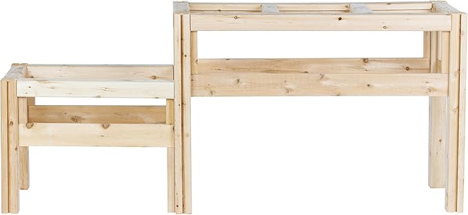 Greenes Fence Two-Tiers Five Bucket Elevated Cedar Wood Garden Frame 69 in. x 16 in. x 30 in. - Made in USA with North American Cedar