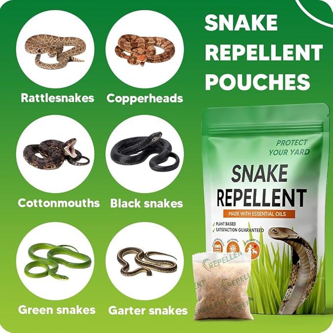 Snake Repellent for Yard Snake Deterrent Outdoor Snake Away Repellent for Garden/Lawn Backyard Snake Repellent Covers 120 Sq Ft Lasts Up to 60 Days 10 Packs