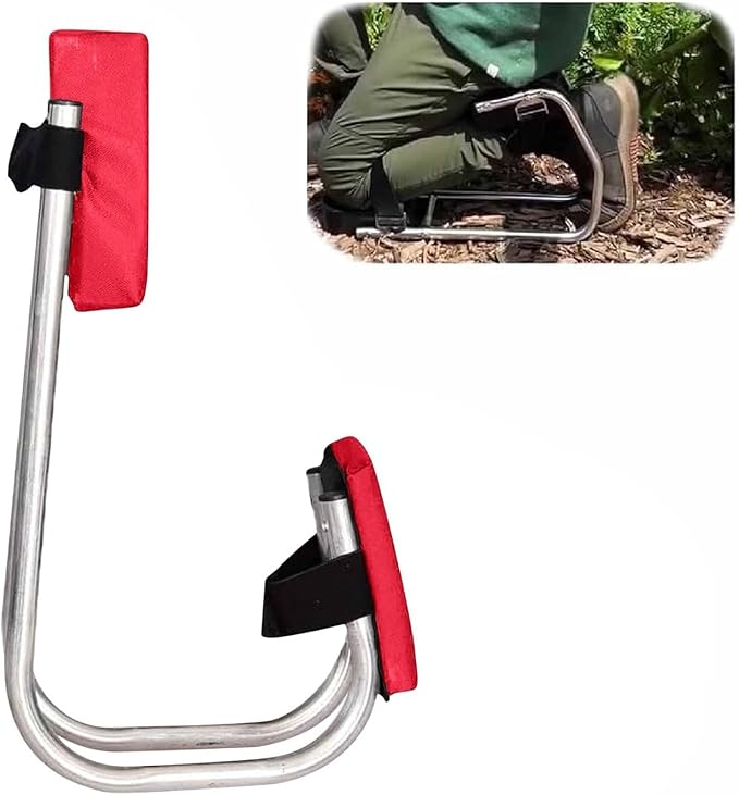 Knee Seat for Gardening Strap on Kneeling Device for Garden Protecting Knees Seat for Farm Work 2024 New Gardening Knee Seat Labor-Saving Tools for Pruning Weeding(Red)