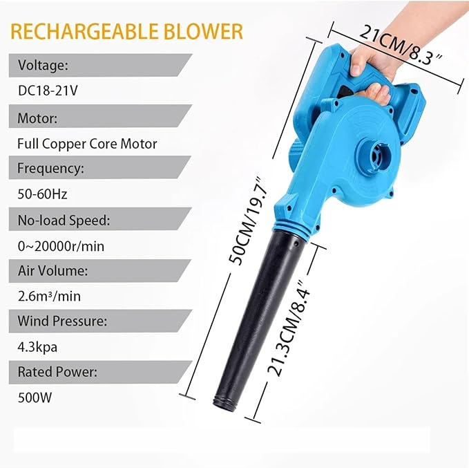 Electric Blower Snow Blower Dust Collector Household Vacuum Cleaner 2In1 Blade Blowing and Suction Cordless Tool