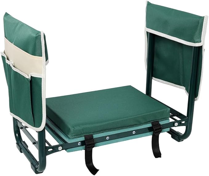 Garden Stool and KneelerHeavy Duty Foldable Gardening Bench Kneeler &amp Stool with 2 Tool Pouch and EVA Foam PadGardening Gifts for Women Mom Men Seniors