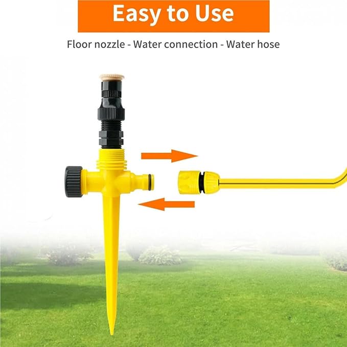 360° Rotation Auto Irrigation System Garden Lawn Sprinkler Patio 90°/180°/360° Adjustable at Will for Outdoor Grass Garden Yard Lawns (3 PCS)