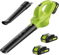 Leaf Blower Cordless with 2 Battery and Charger 130MPH 180CFM High Speed Leaf Blower with 2 Tubes 20V Electric Leaf Cleaner Lightweight Handheld Blowers for Lawn Care Patio Garden House Depot