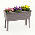 26.5 Gallon Elevated Raised Garden Bed 44 Large Planter Box Sturdy Resin Weather-Resistant Planting Container for Vegetables Herbs &amp Flowers Ergonomic Raised Bed for Patio Balcony (Taupe)