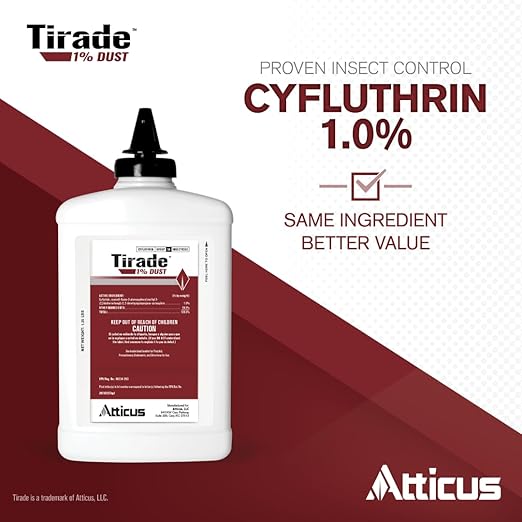 Atticus Tirade 1% Cyfluthrin Dust Insecticide (1.25 lb) - Ready-to-Use Insect Killer - Indoor and Outdoor Control of Ants Bees Wasps Hornets Cockroaches and Many Other pests