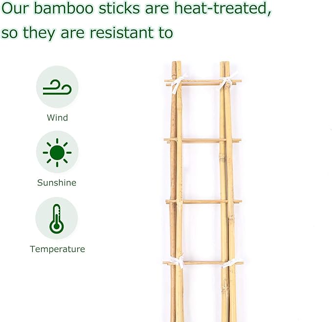 24 Inch Trellis for Potted Plants 3 Pack Bamboo Trellis Indoor Natural Garden Trellis for Climbing Plant Monstera Hoya Vegetables and Fruits