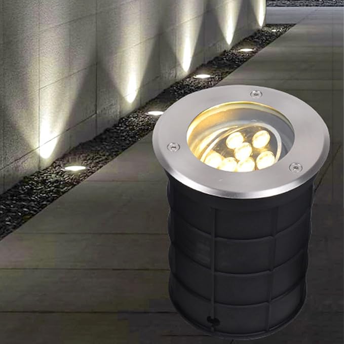 Adjustable Angle Underground Light Outdoor Ground Light AC85-110V IP65 Waterproof LED Buried Lights for Driveway Deck Patio Yard Step Garden Spotlight (Green 9w)