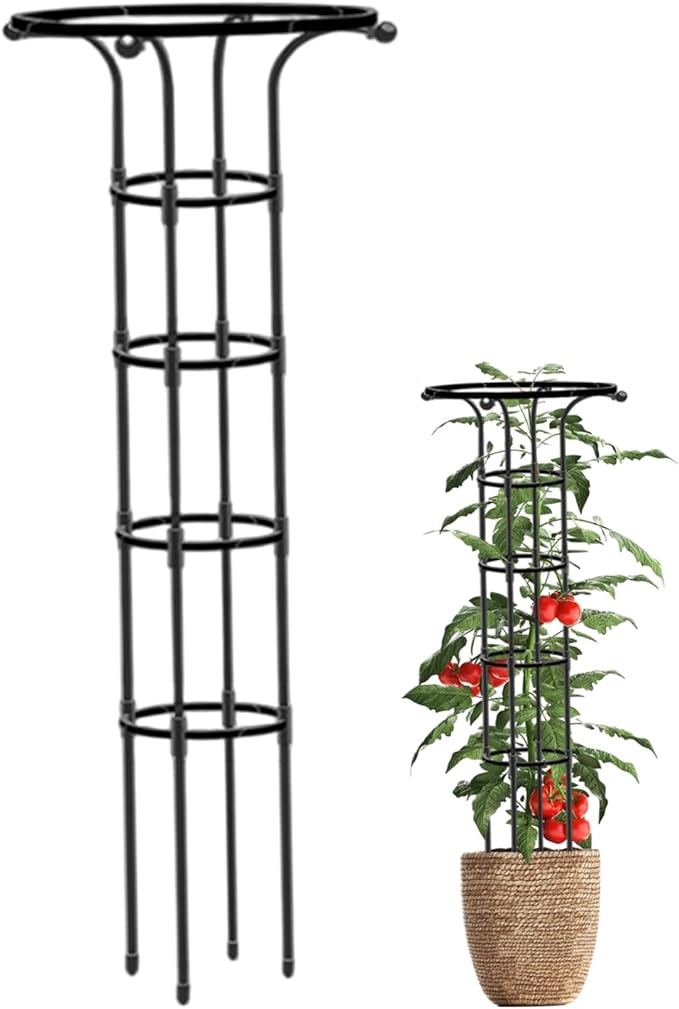 Garden Obelisk Garden Trellis for Climbing Plants 61 Inch Umbrella Shape Rose Trellis Rustproof Metal Vertical Obelisk for Outdoor