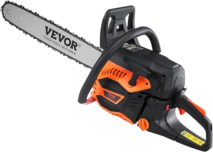VEVOR Gas Chainsaw 58CC 2-Cycle Gasoline Powered Chainsaw 20 Inch Handheld Cordless Petrol Chain Saws For Forest Wood Garden and Farm Cutting Use