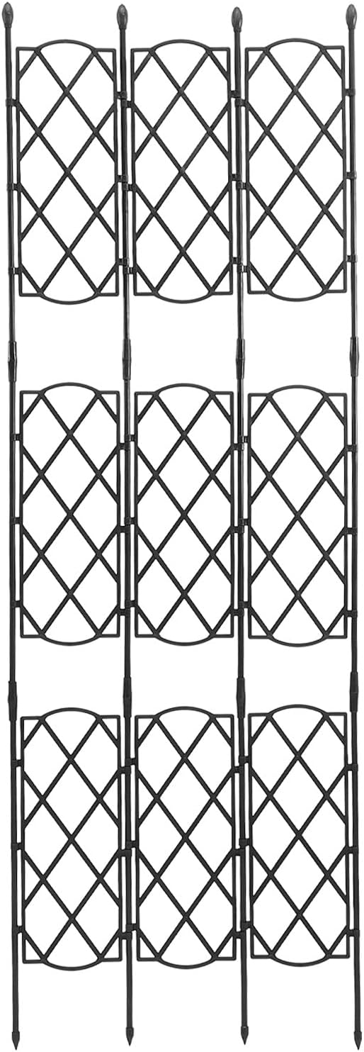 VILLCASE Metal Garden Plant Trellis for Climbing Plants Outdoor Steel Vine Support Rack Adjustable 46.5-135cm for Garden and Patio