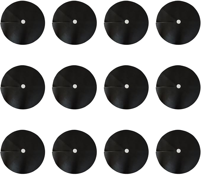 12x Tree Mulch Ring Tree Guards Plant Cover Weed ControlWeed Barrier FabricMulch Ring Mat for Garden Landscaping Gardening Diameter 62 cm
