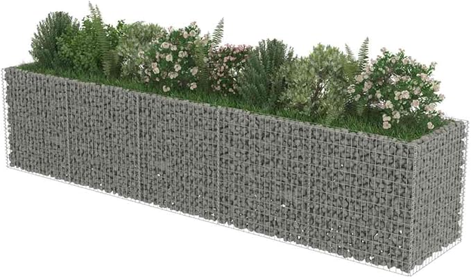 Galvanized Steel Large Outdoor Raised Garden Bed 177.2 x 35.4 x 39.4 in Rectangular Elevated Planter Box for Patio Lawn Balcony