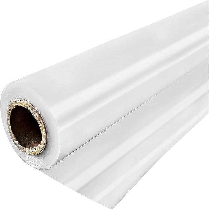Clear Greenhouse Plastic Sheeting 6-Mil Thickness 4 Year UV Resistant Film for Covering Greenhouses and Many Other Uses 16' x 75'