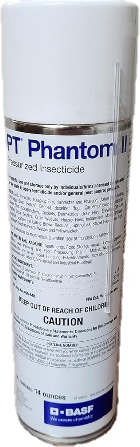 BASF PT Phantom II Pressurized Insecticide Spray Kills Ants Cockroach Bed Bugs &amp More Ready to Use Non-Repellent for Crawling or Flying Insects 14 oz