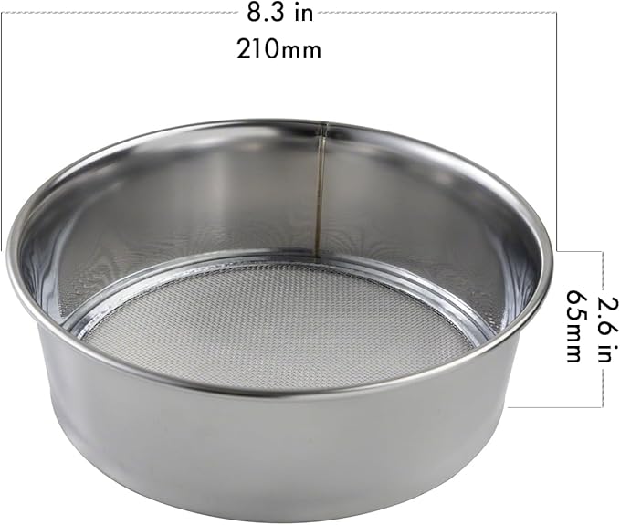 Wazakura 3PCS Soil Sieve Set 8-1/4 inch (210mm)3 Sieve Mesh Filter Sizes Japanese Bonsai Gardening Tool - 8-1/4inch(210mm)
