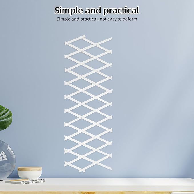 Happyyami Indoor/Outdoor Wooden Fence Panel Garden Trellis Lattice Wall Decor Animal Barrier Plant Support