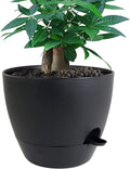 12 inch Large Self Watering Pots Plastic Planters with 60oZ Removable Deep Reservoir and Multi Mesh Drainage Holes for Indoor Outdoor Garden Plants and Flowers Black