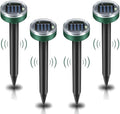Ultrasonic Mole Repellent Solar Powered 4 Pack Sonic Mole Deterrent SpikesSnake Gopher Vole Repellent for Lawn Garden &amp YardGopher DeterrentGroundhog Repeller