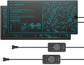 AC Infinity SUNCORE A3X2 Dual Waterproof Seedling Mats with Heat Controllers 10 x 20.75 UL &amp MET Certified Heating Pads for Indoor Gardening Hydroponics Germination Cloning