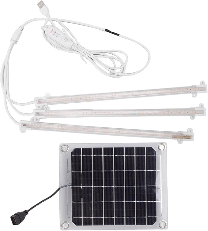 Kikumi Solar Plant Grow Light LED Plant Grow Light Strip for Balcony Greenhouse Herbs Vegetables Flowers (30w)