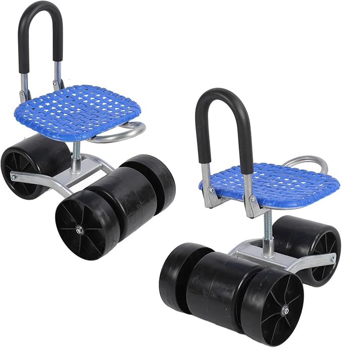 Garden Rolling Stool Seat with Wheels Adjustable 360 Degree Rotating Galvanized Steel and PP Material Comfortable for Long Hours Work Multi Functional for Planting Picking an