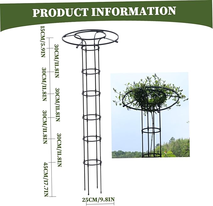 Garden Trellis for Climbing Plants 82.7 Inch Adjustable Garden Obelisk Outdoor Flower Trellis Cage for Roses Clematis Vines in Patio or Containers