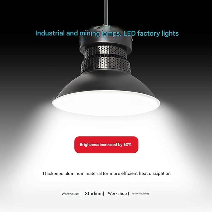 LED Factory Lights Falling Chain Lighting High-Power Lamps Suitable for Large-Area Light in Industrial Plants100W/200W Indoor Stadium Warehouse(150W(110V))