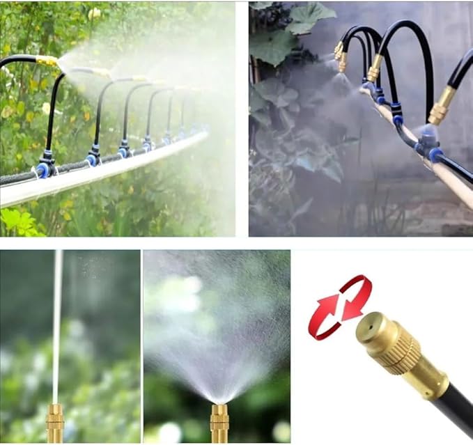 Automatic Drip Irrigation Kits 360° Curved Garden Irrigation Kit with Adjustable Nozzles Quick Installation Watering for Greenhouse Lawn Outdoor Plants(10m/32.8ft)