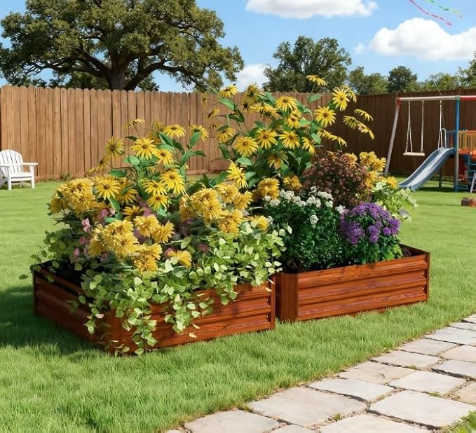 Metal Planter Box2 Galvanized Raised Garden Bedfor Growing Plant