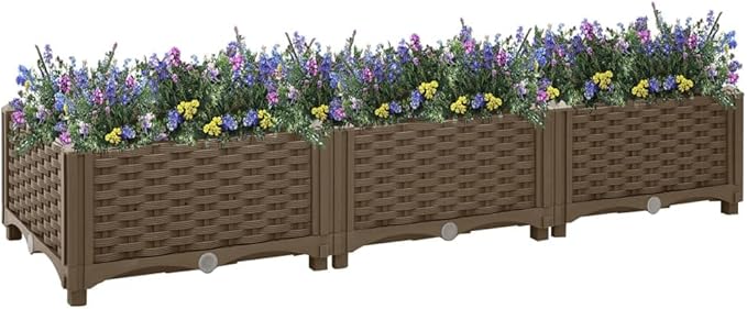 Raised Bed PlanterGarden BedGalvanized Raised Garden BedPlanter Raised bedsGalvanized Planter47.2x15.7x9.1 Polypropylene