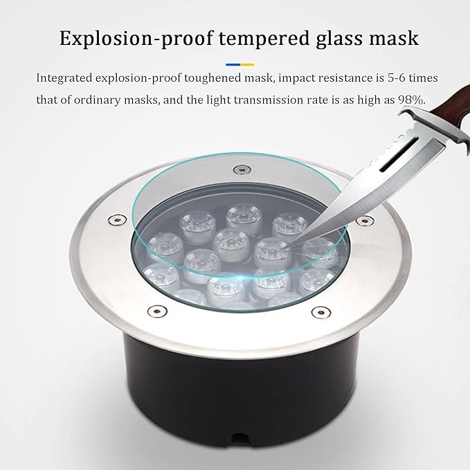 Ground LED Landscape Lamp - Outdoor Buried Lights IP67 IP67 Waterproof Embedded Landscape Garden Underground Light Outdoor LED Ground Spotlight for Driveway Deck Stai Step Garden Landscape(Yell
