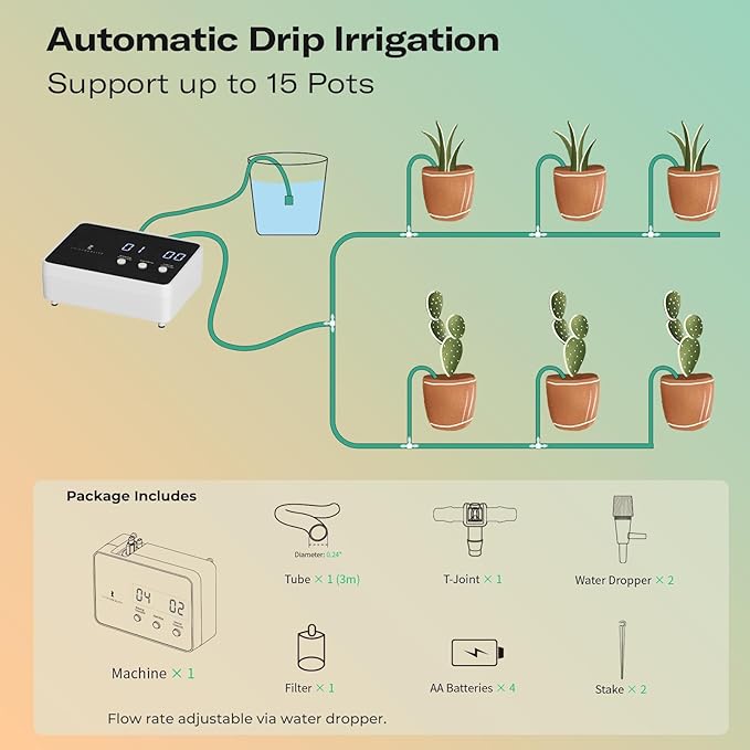 THIRDREALITY Zigbee Smart Watering Kit for Potted Plants Indoor Plant Watering System Hub Required Compatible with Echo Devices with Zigbee Hub Built-in Home Assistant SmartThings Hubitat Homey