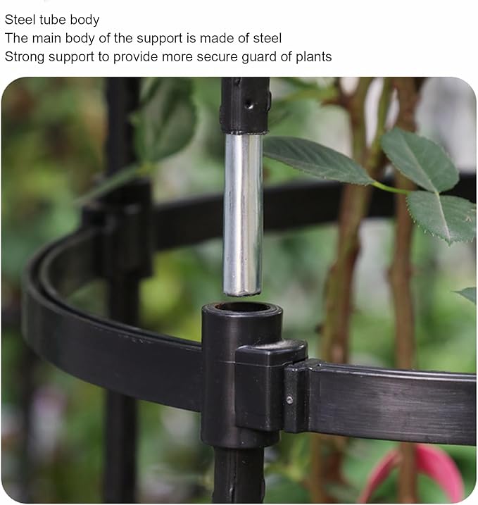 FLEXMAN Garden Trellis for Climbing Plants 50cm Diameter Climbing Vine Frame Round Garden Trellis Tomato Cages for Climbing Vines Rose Bushes Indoor Potted Plants Tomatoes (3 Tier)