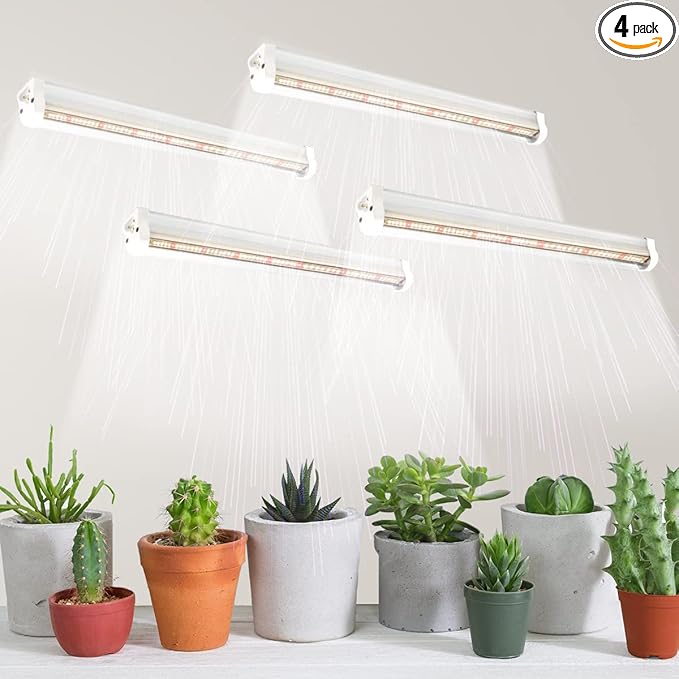 GYTF Plant Grow Light Strips 204 LED-Bulbs 5000K White Full Spectrum Grow Light Strips for Indoor Plants Succulents Seeds Starting Greenhouse End-to-End Connection (4x10W 200W Equivalent)