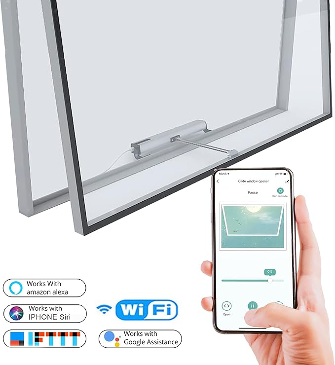 Olideauto Automatic Electric Window OpenerSmart WiFi Function Built in AC MotorWireless Remote and Phone APP Controlled Automatic Window Closer