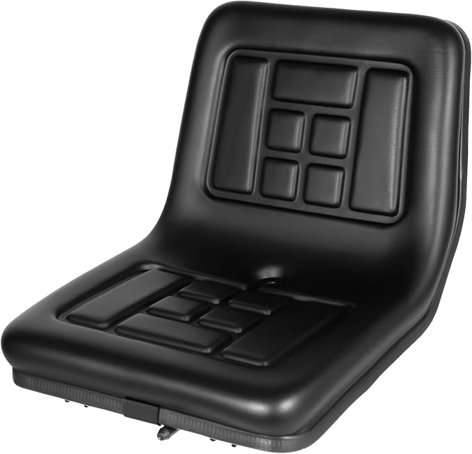 Universal Tractor Seat Lawn Mower Seat Lawn Tractor Seat Heavy Duty 220lb Capacity with Waterproof PVC for Garden Diggers Dumpers Drain Hole (Black)