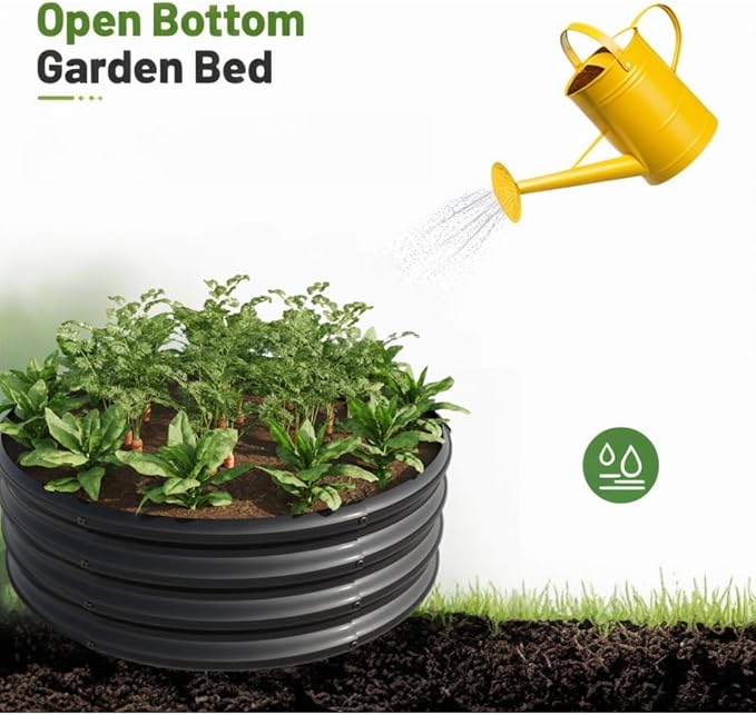 Heavy-Duty Galvanized Steel Raised Garden Bed for Vegetables Flowers Herbs and Fruits – Rust-Resistant Outdoor Planter Box (2PCS Black with 32.08x11.4 inches)
