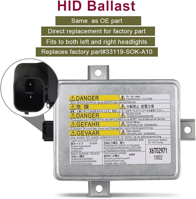 HID Headlight Ballast Compatible with Acura TL Acura TSX Honda S2000 Mazda 3 Replacement for X6T02981 W3T10471 X6T02971 33119-S0K-A10 Xenon Control Unit Module (2 PCS)