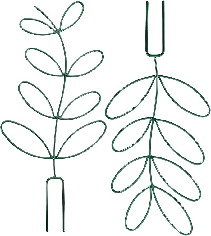 VILLCASE 2pcs Metal Tomato Cages for Garden Climbing Plant Support Trellis Rack with Green Iron Frame for Indoor and Outdoor Potted Plants