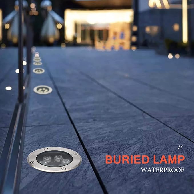 LED Ground Recessed Underground Lights IP66 Waterproof Low Voltage Outdoor Embedded Spotlight for Garden Pathway Patio Deck Villa Landscape Light DC12/24V