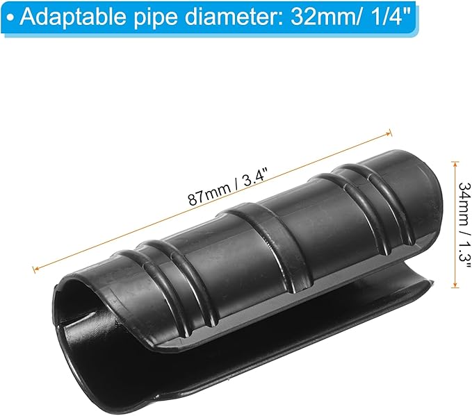 PATIKIL Greenhouse Clamp 60 Pack Plastic Garden Buildings Tube Clips Hoop for 1 1/4 32mm Pipe Greenhouse Film Frame Sunshade Net Black